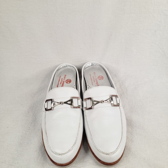 Marc Joseph New York Park Ave Mule White Leather Loafer Slide Silver Bit Size 6 - Picture 7 of 14